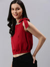 Women's Red Solid Top-SH-6170-Maroon