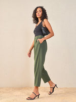 Women Olive Tapered Pants