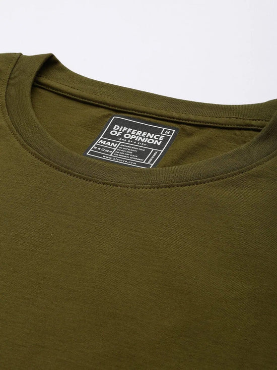 Difference Of Opinion Men's Olive Plain T-Shirt