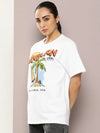 Dillinger White Graphic Oversized T-Shirt-WMNCR513WHT-XS