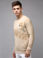 Men Beige Solid Sweatshirt-SCAW-37-Beige