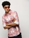 Men Grey Floral Shirt-PRISM-M204-1614-Grey