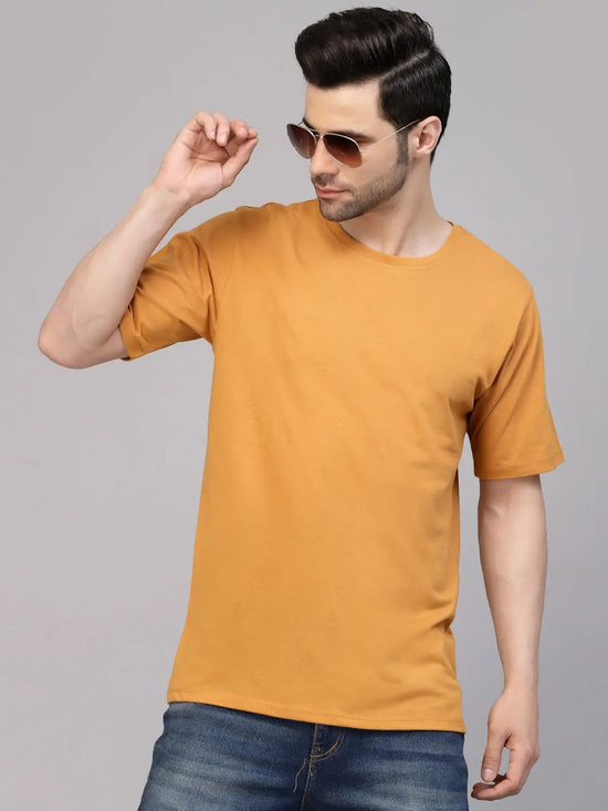 Rigo Printed Oversized Half Sleeves Round Neck Cotton Tees-CT02231562-L