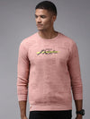 Men Pink Printed Sweatshirt-SCAW-23-Pink