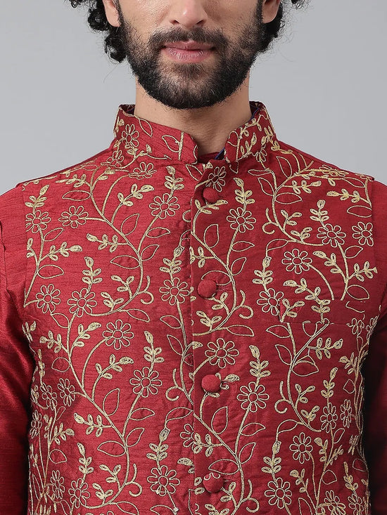 Hangup Men Standard Embroidered Men's Indian Wear-197A_Emb_Nehru