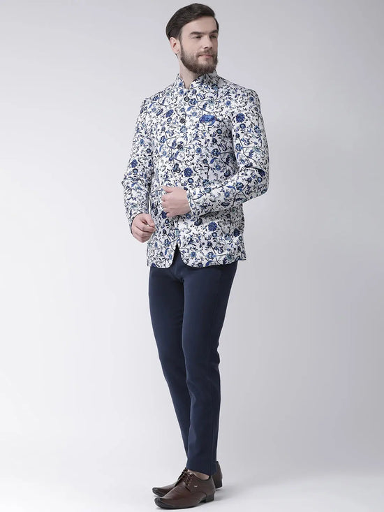 Hangup Men Standard Printed Men Formalwear-D605ButtonBlazer