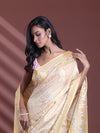 Yellow Silk Soft Saree With Floral Print-MA60BSL01400070