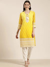 Women Yellow Solid Kurta Set-TF-16-Yellow