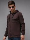 Men Brown Solid Sweatshirt-EX-2642-Coffeebrown