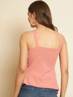 Pink Assymetric Strap Top