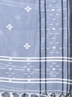 Grey Cotton Soft Saree With Texture Designs-MA62CT331210045