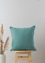 Solid aqua blue 100% cotton plain cushion cover for sofa-240456010