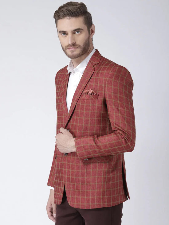 Hangup Men Standard Checkered Men Formalwear-F5_Check_Blazer