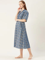 Kaftan Dress in Blue Print