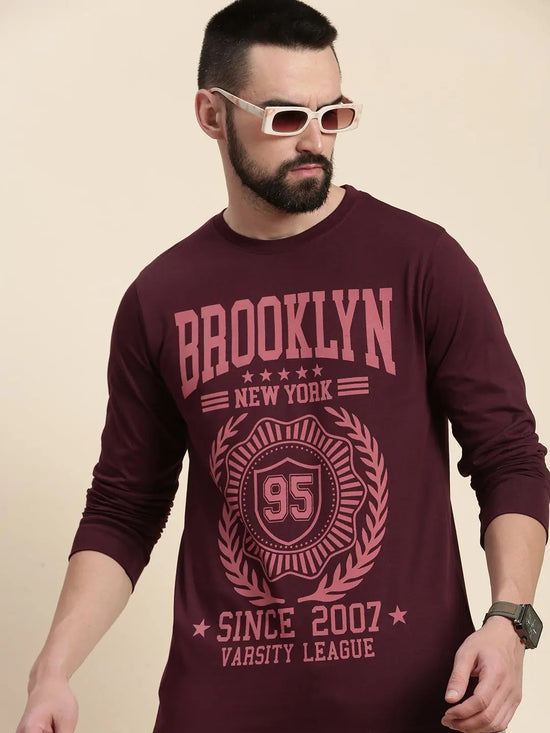 Dillinger Maroon Graphic Regular T-shirt-DLGRFS038WINE-S