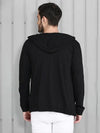 Rigo Black Hooded With Bottom Detailing Cardigan -Full