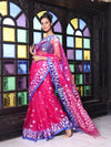 Fuchsia Muslin Saree With Jamdani Designs-MA64MS401190024