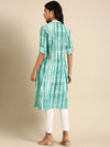 Women's Green Tie Dye Straight Kurta-NJ-1084352-Green