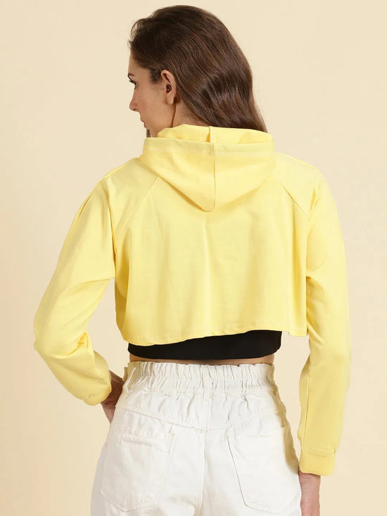 Women's Yellow Solid Sweatshirt-AF-1797-Yellow