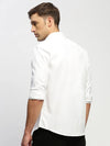 Men White Solid Shirt-RAYMONDSDOBBY-263-White