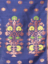 Navy Blue Cotton Saree With Zari Borders-MA64BCT401190047