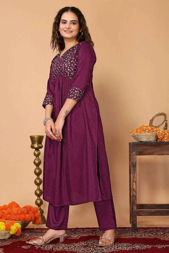 Avanshee Women's Latest Embroidred Silk Blend Kurta, Pant With Dupatta-ES-7518