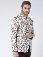 Hangup Men Standard Printed Men Formalwear-D485ButtonBlazer