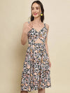 Floral Print Center Cut Out Dress