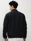 Men Navy Solid Casual Bomber Jackets-ZD-3408-Navyblue