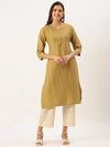 Women's Green Solid Straight Kurta-DF-1201-Green