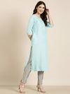 Women Blue Solid Straight Kurta-NJ-3709228-Blue