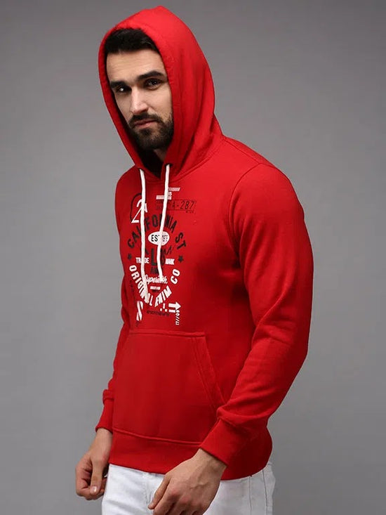 Men Red Solid Sweatshirt-OTSS-27-Red