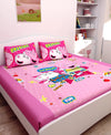 Athom Living BestiesPeppa Pig Digital Printed Cotton Kids Double Bedsheet 270x270 cm with 2 Pillow Cover-PEP-03-245-D