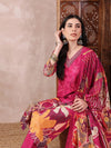 Ahika Women Pink Silk Blend Floral Printed Straight Kurta Trouser With Dupatta-PKSKD2414