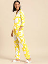 Shirt Pyjama nightwear set in Yellow Print