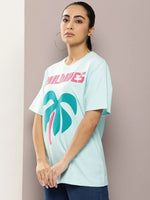 Dillinger Blue Graphic Oversized T-Shirt-WMNCR489PBL-XS