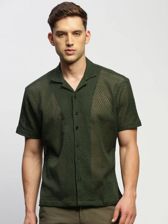 Men Green Solid Shirt-JOUSKA-1729-Olive