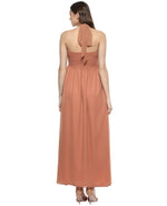 Smocking yoke Maxi gown in Dusty Pink