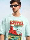 Dillinger Turquoise Blue Graphic Oversized Drop shoulder T-shirt