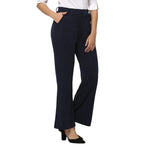 Smarty Pants Women's Ployester Lycra Bell Bottom Navy Blue Formal Trouser-SMPT-906D-S