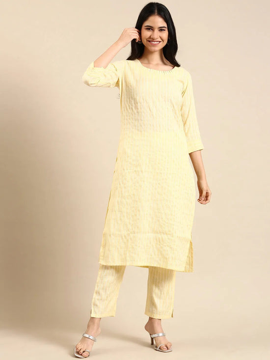 Women's Yellow Solid Kurta Set-SKC-791-Yellow