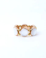 Gold Plated With White Stone Studded Wraparound Bracelet-VOJ210