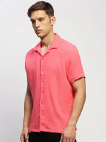 Men Pink Solid Shirt-LAVINIA-1636-Pink