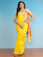 Saree Mall Women's Cotton Yellow Printed Designer Saree With Blouse Piece-MINAXI4913