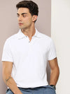 Dillinger White Solid Regular Snap Polo T-shirt