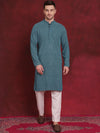 Sequin Embroidered Pure Cotton Kurta with Pyjamas-JOKP-P-5028Blue