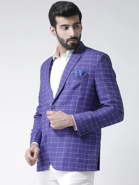 Hangup Men Standard Checkered Men Formalwear-D942ButtonBlazer