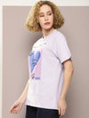 Dillinger Purple Graphic Oversized T-Shirt-WMNCR448LC-XS