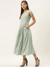 Box pleat dress with side pockets in Powder Blue