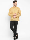 Hangup Men Standard Solid Men's Indian Wear-Khakhi_Magic_Bon_ShortKurta